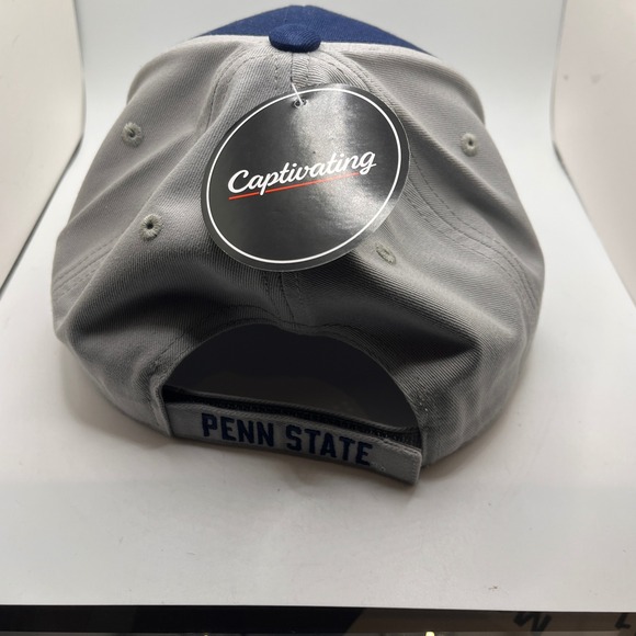 Penn‎ State Nittany Lions Blue Gray Adjustable Baseball Cap Embroidered Hat NWT - Picture 3 of 7